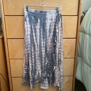 tie dye midi skirt